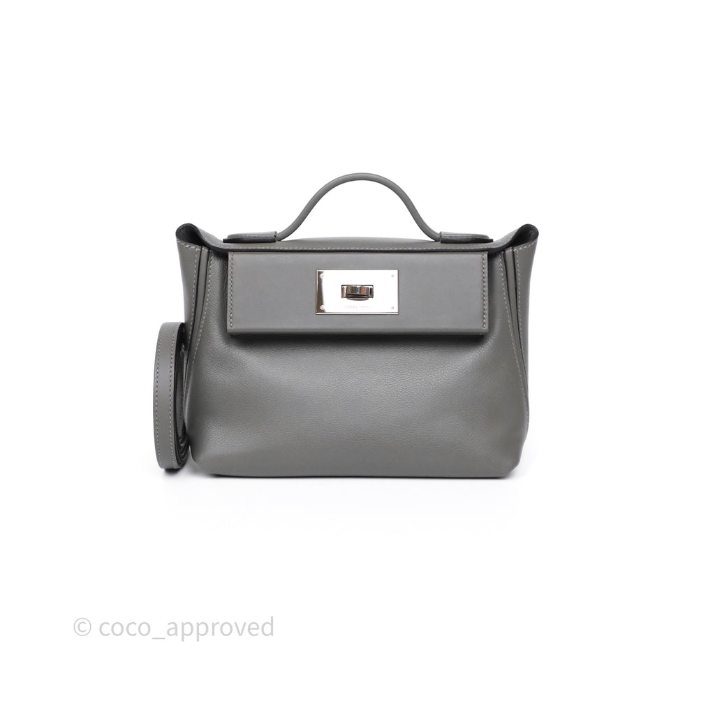 Hermès 24/24 21 Mini Gris Meyer 0L Evercolor Palladium Hardware