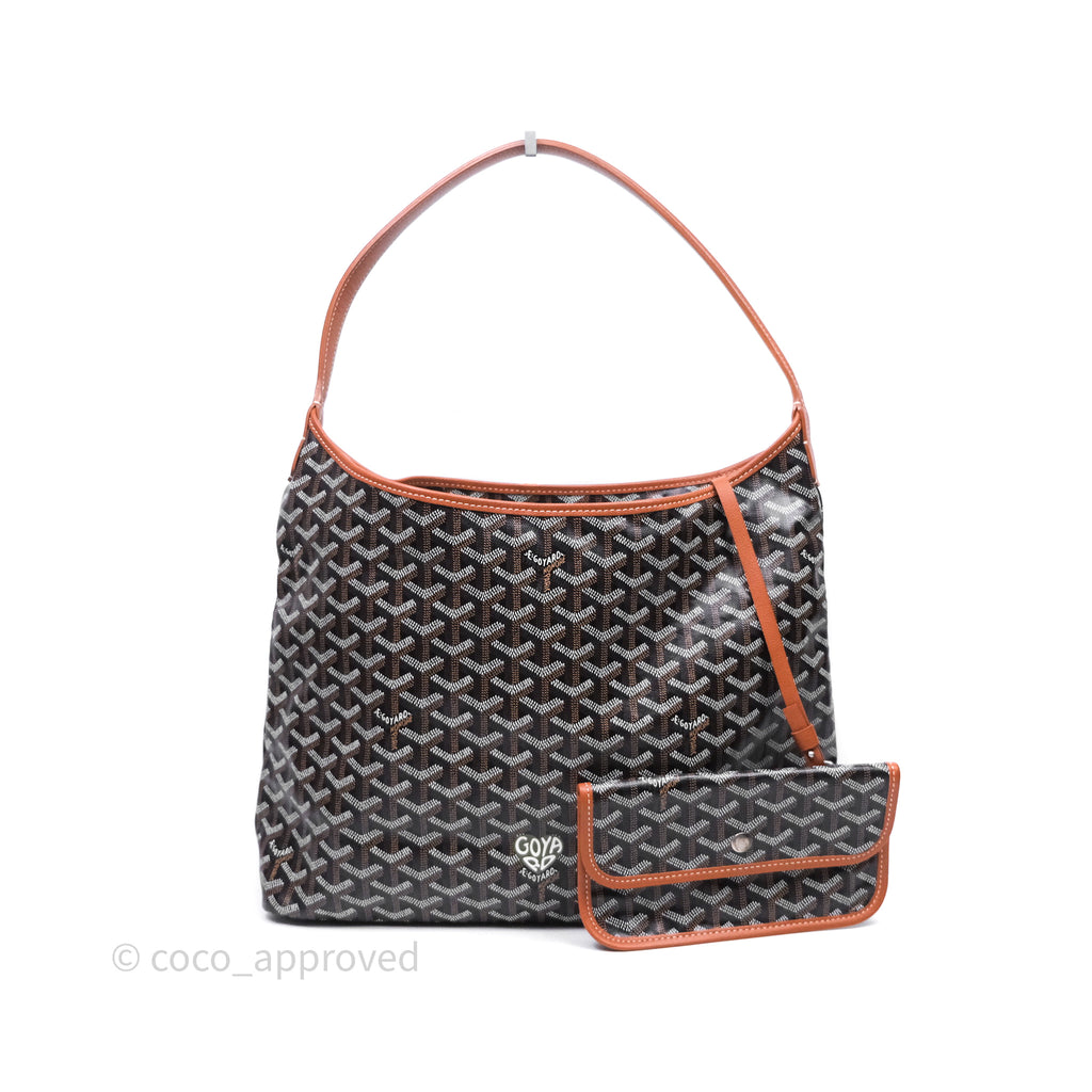 Goyard Bohème Hobo Bag PM Black/Tan Goyardine Canvas