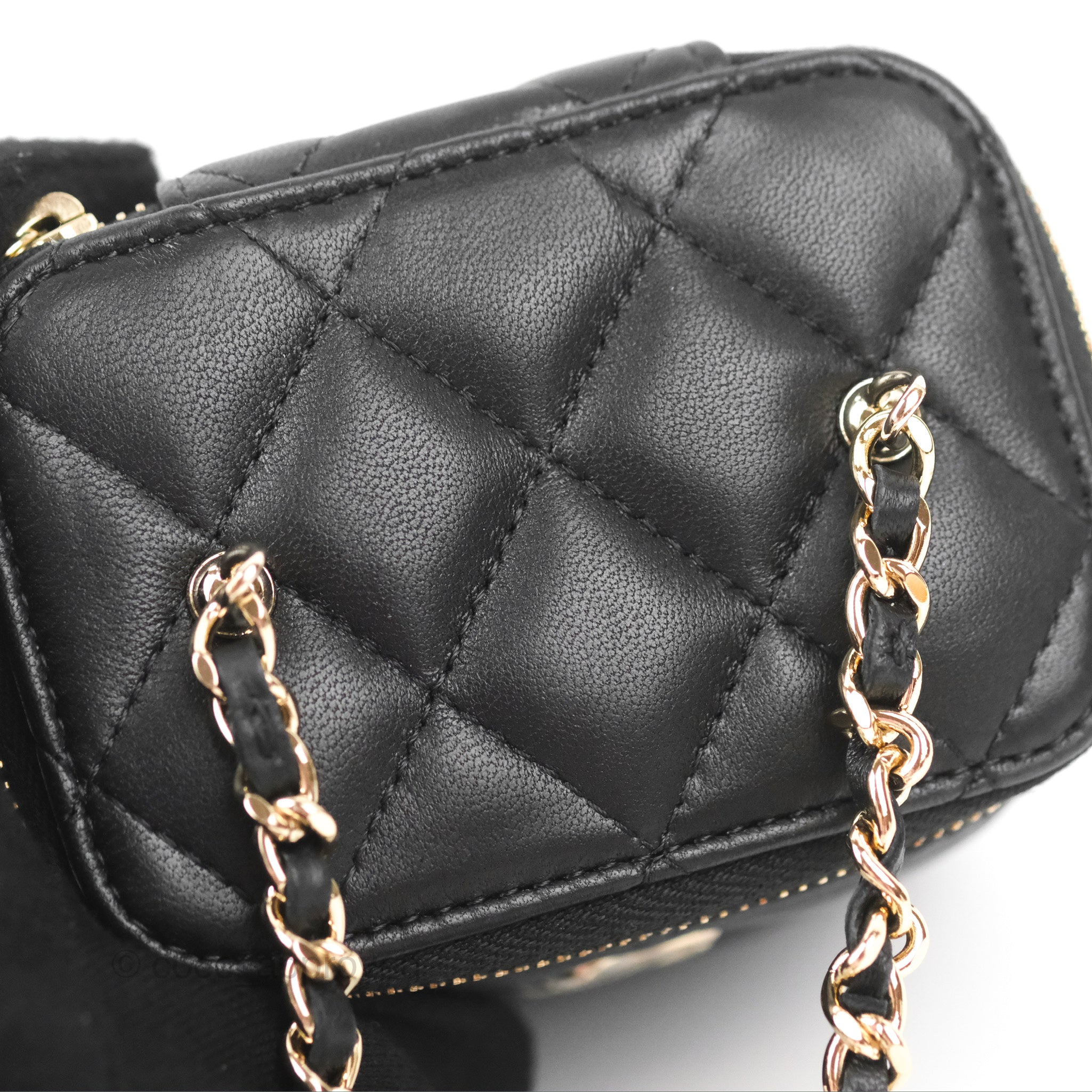 Chanel Mini Ball Crush Vanity With Chain Black Lambskin Gold