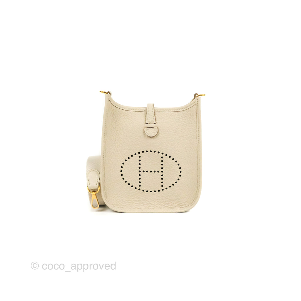 Hermès Mini Evelyne Craie Clemence Gold Hardware – Coco Approved Studio