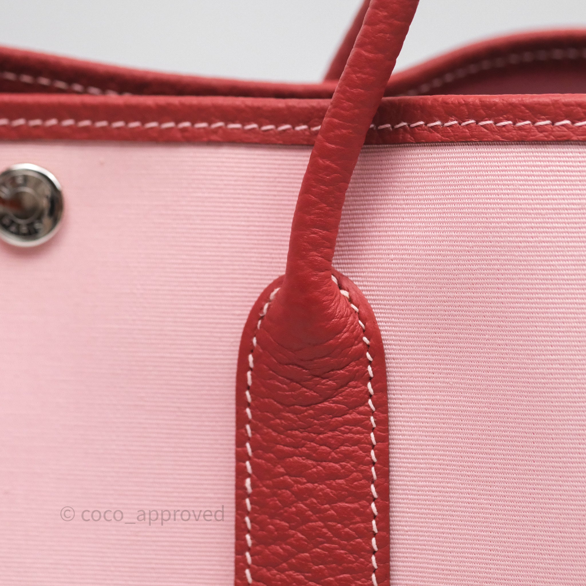 Hermès Garden Party 30 Canvas Rose Sakura 3Q/ Rouge Duchesse 2V