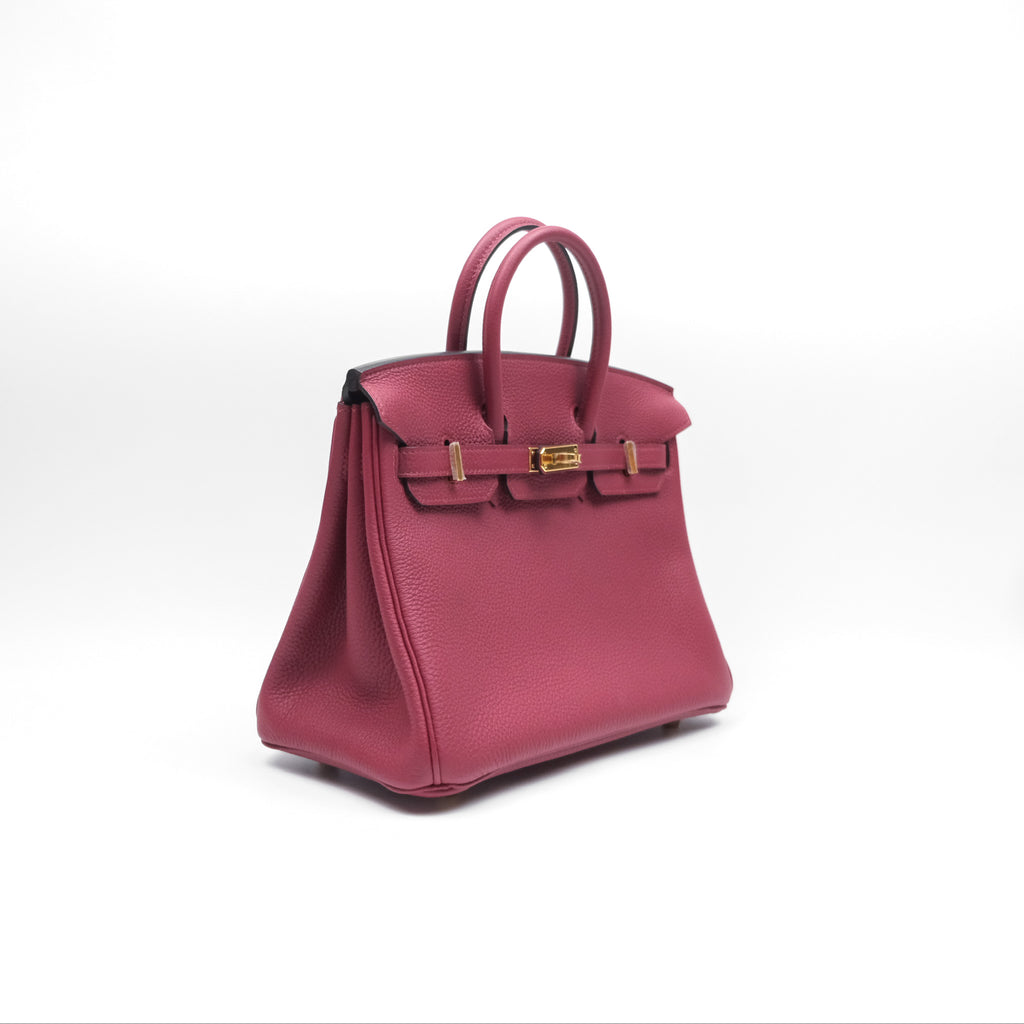 Hermès Birkin 25 Retourne Rouge Grenat K1 Togo Gold Hardware