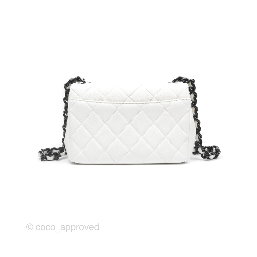 Chanel Quilted My Everything Medium Flap Bag White Caviar Incognito Hardware