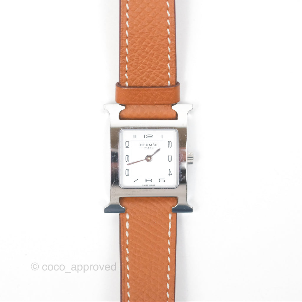 Hermès Heure H Watch Gold Epsom Palladium Hardware