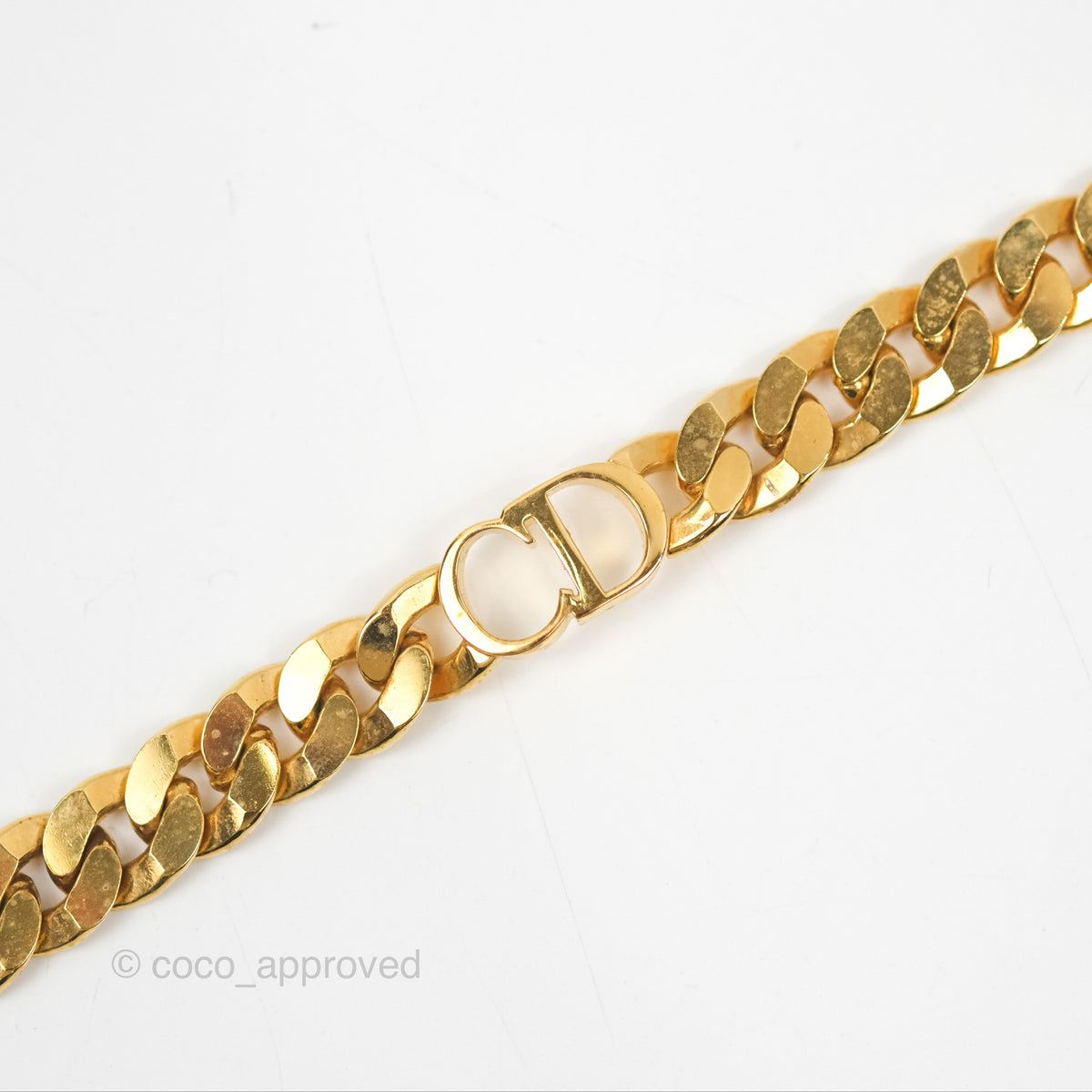 Christian Dior CD Chain Choker Necklace Gold Tone – Coco Approved Studio
