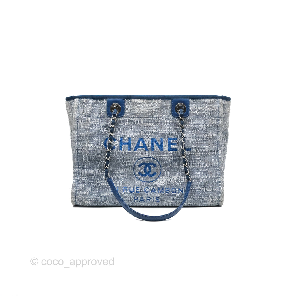 Chanel Medium Deauville Tote Blue Canvas