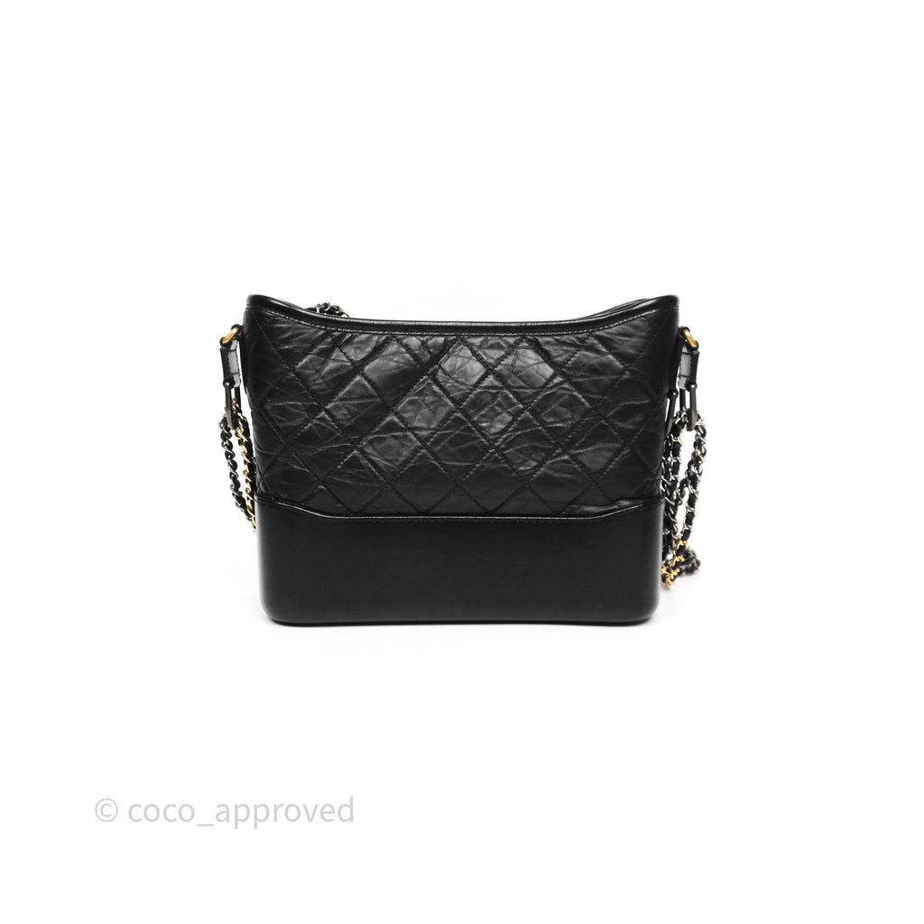 Chanel New Medium Gabrielle Hobo Quilted Black Aged Calfskin