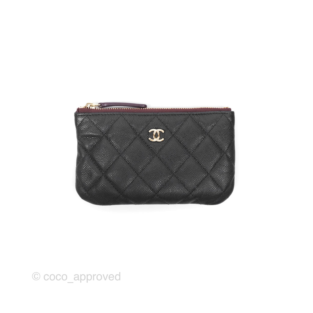 Chanel Quilted Mini O Case Black Caviar Gold Hardware