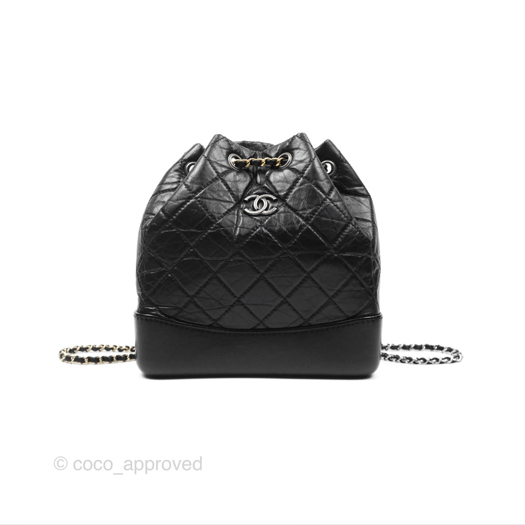 Chanel Small Gabrielle Backpack Black Aged Calfskin