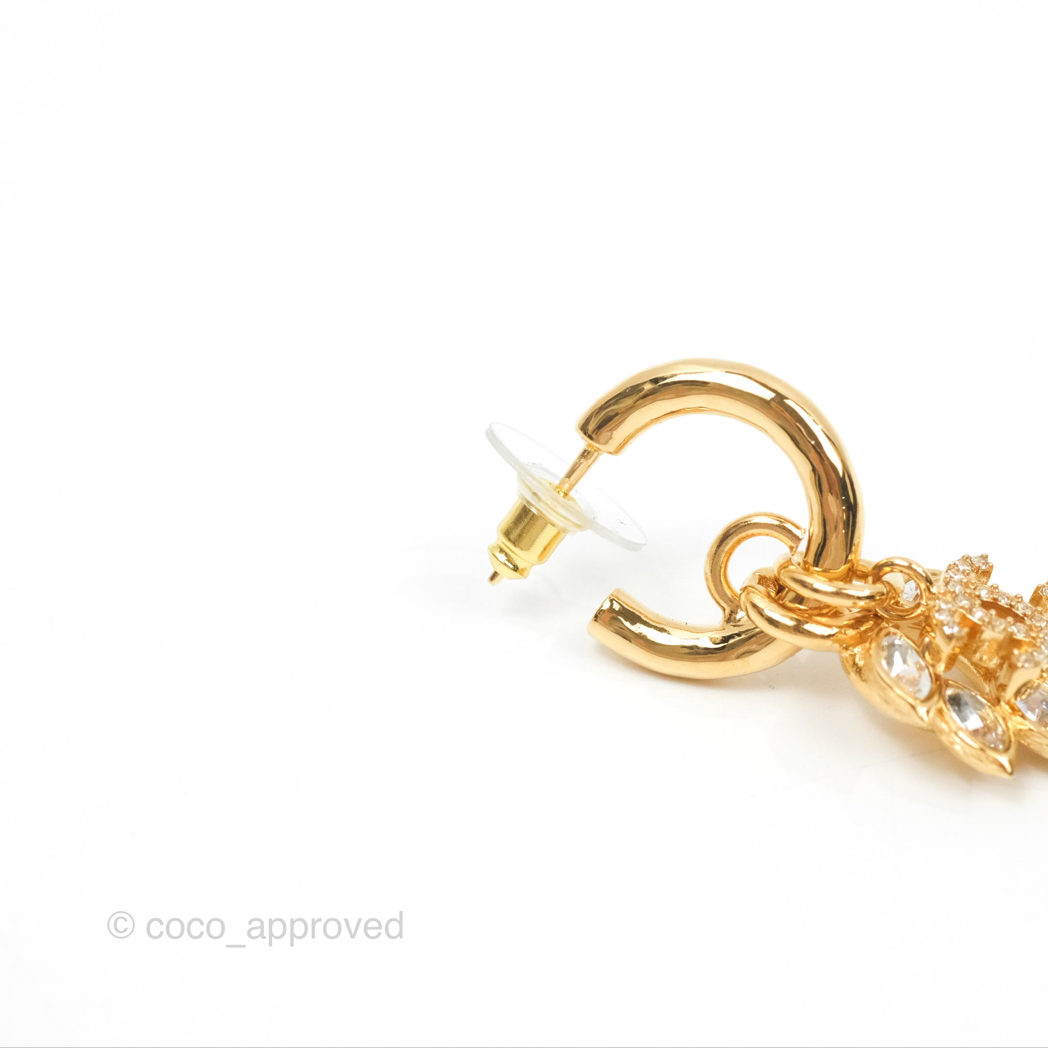 Chanel Leafy CC Drop Earrings Gold Tone 22K – Coco Approved Studio