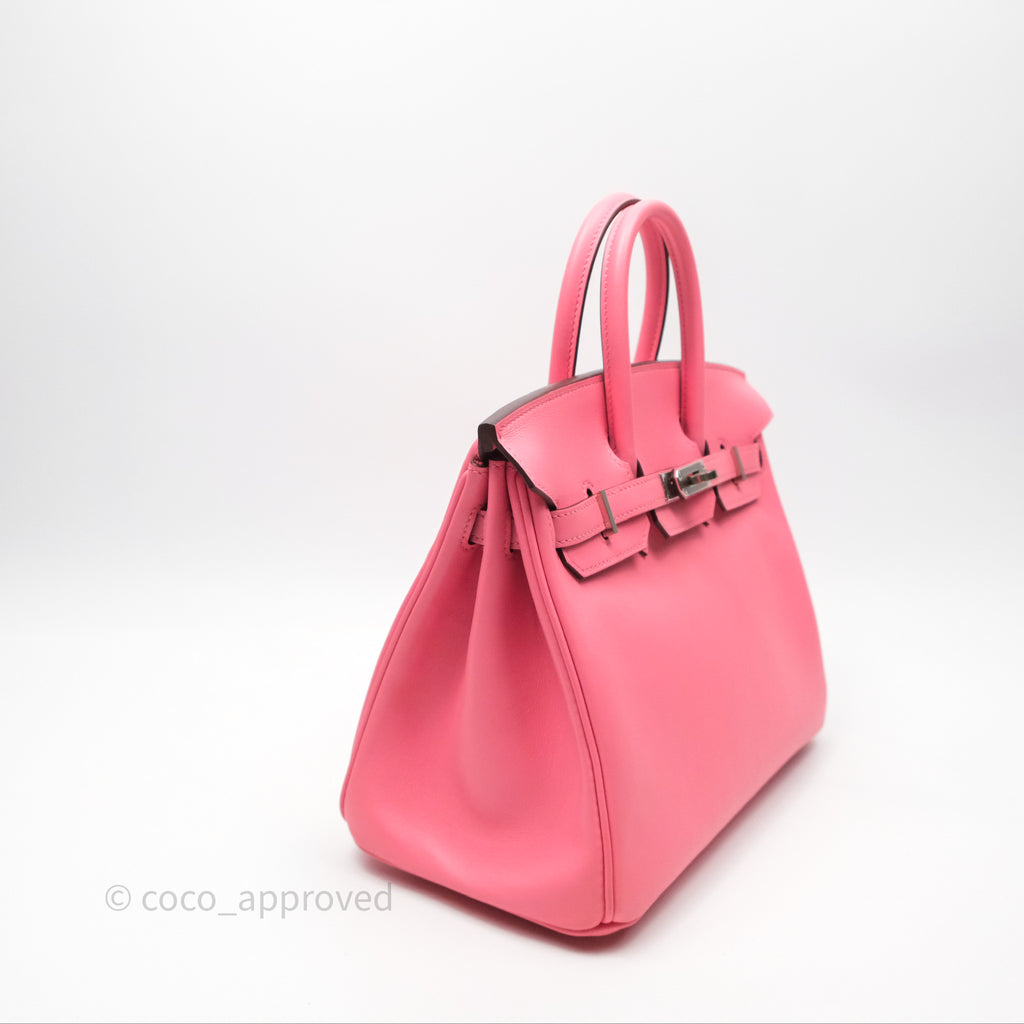 Hermès Birkin 25 Retourne Rose Azalee 8W Swift Palladium Hardware