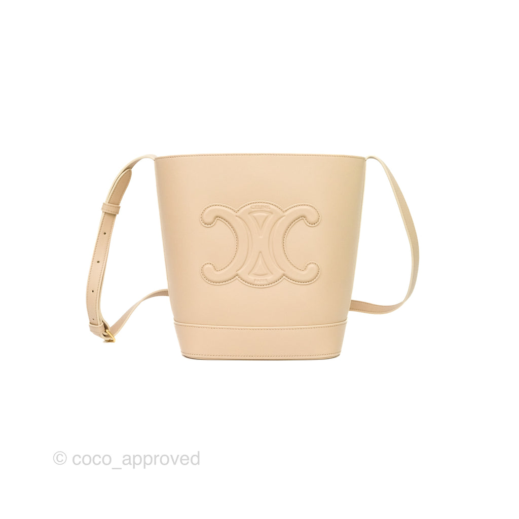 Celine Small Bucket Cuir Triomphe Calfskin Nude