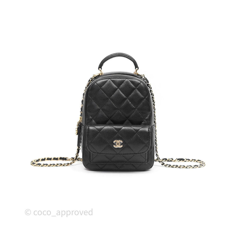 Chanel Classic Mini Backpack Black Caviar Gold Hardware
