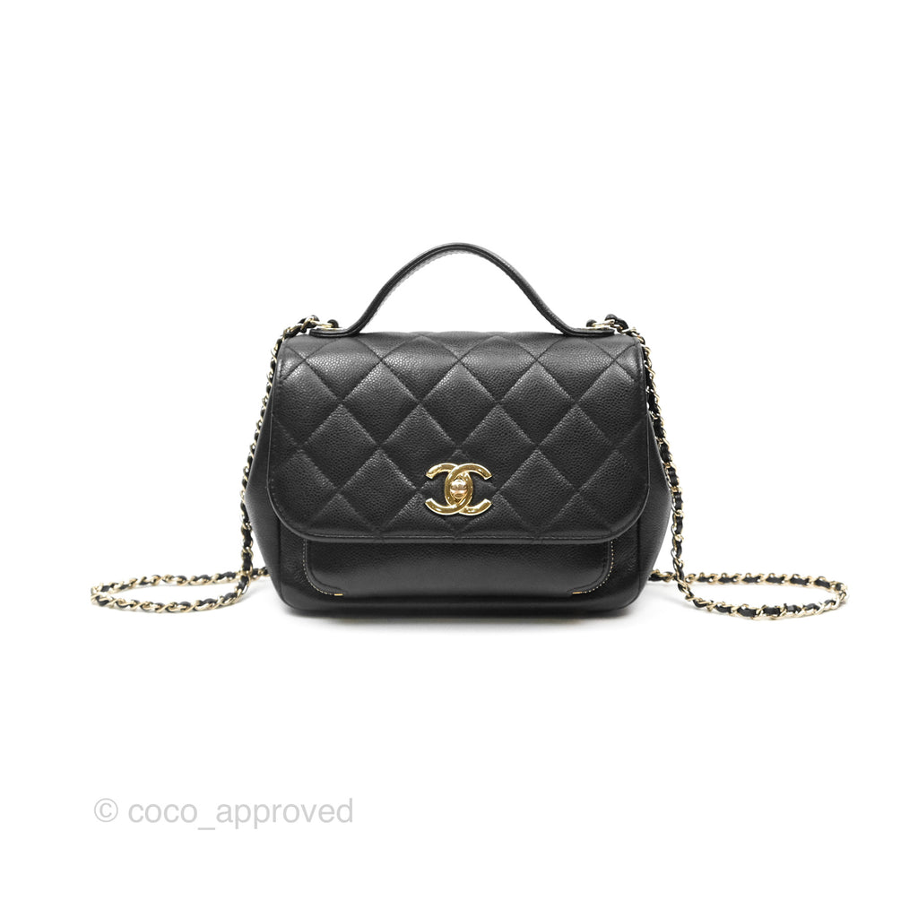 Chanel Quilted Small Business Affinity Flap Black Caviar Gold Hardware