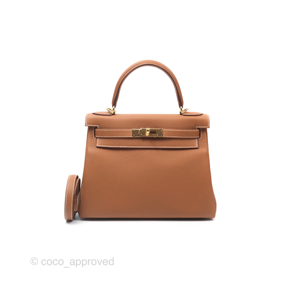 Hermès Kelly 28 Retourne Gold 37 Togo Gold Hardware