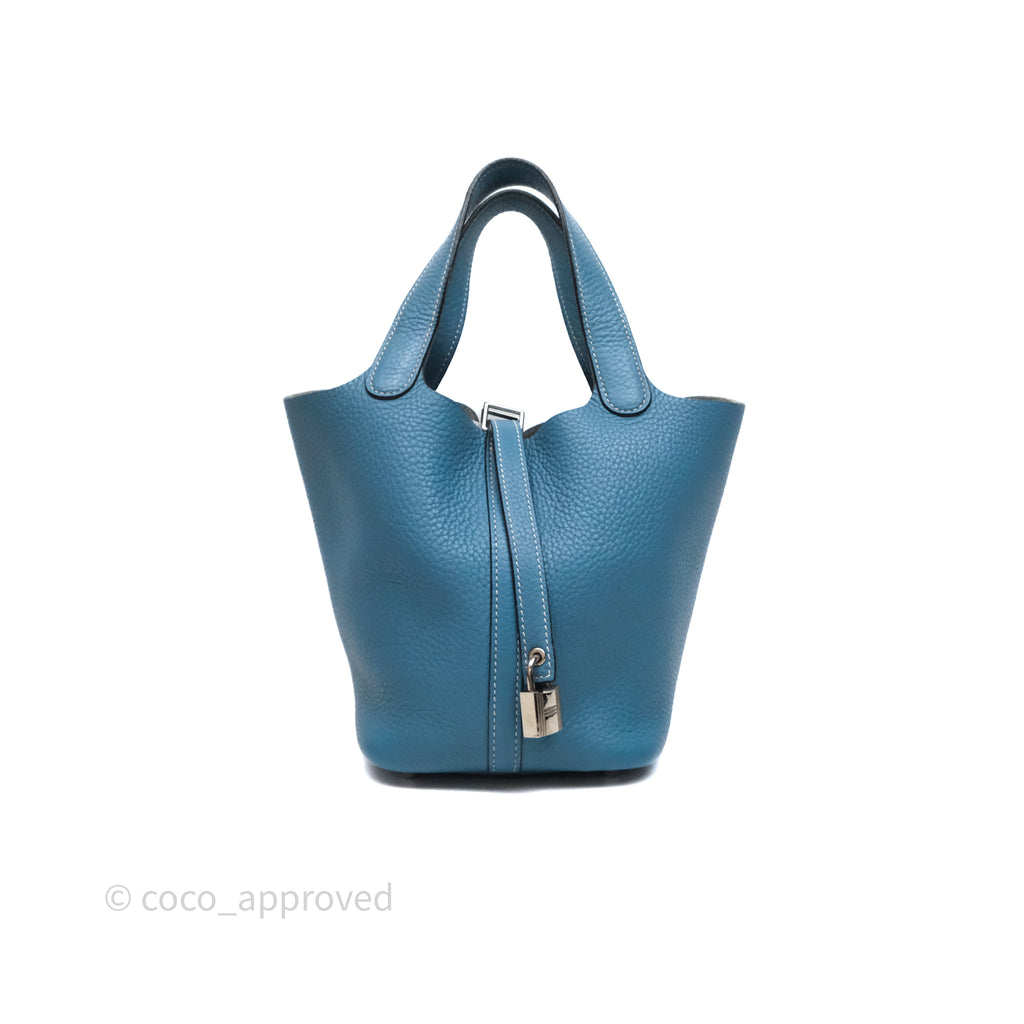 Hermès Picotin 18 Blue Jean 75 Clemence Palladium Hardware