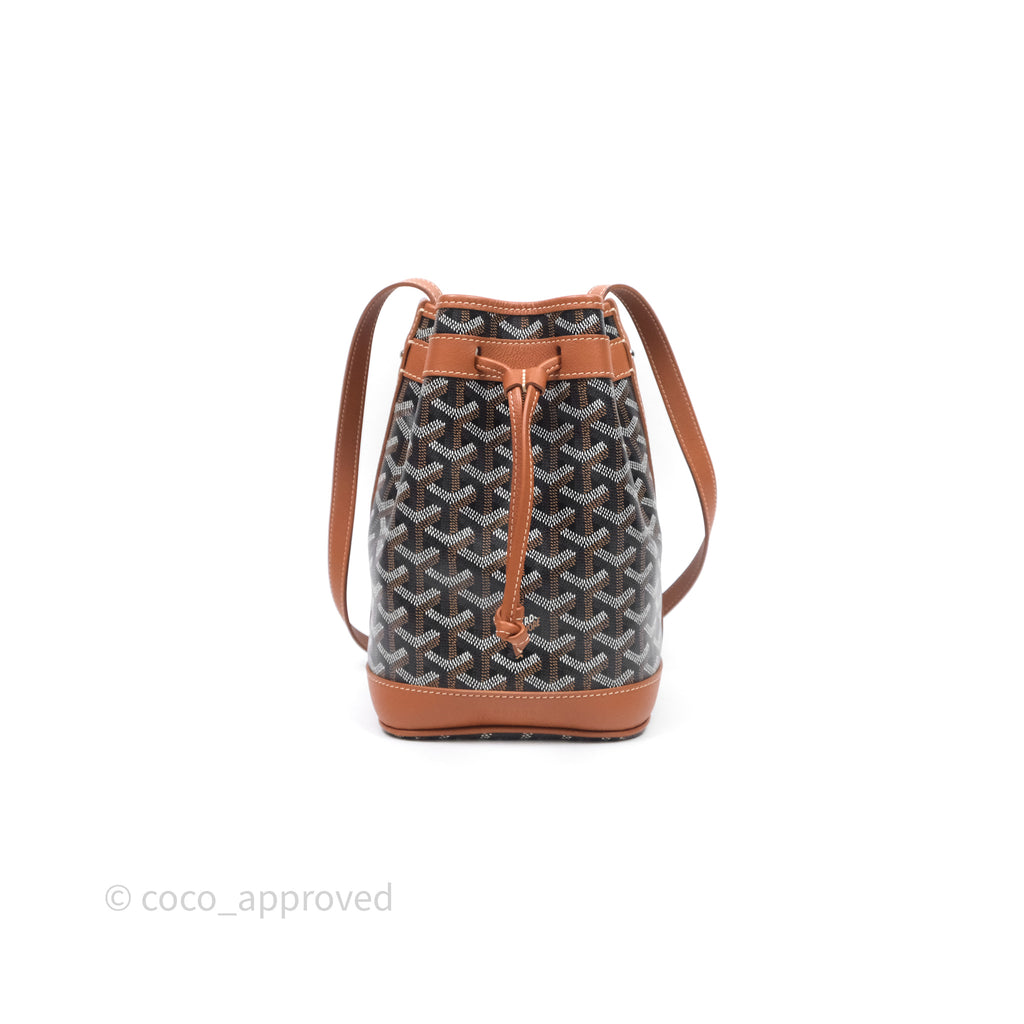 Goyard Petit Flot Bucket Bag Black & Tan Goyardine