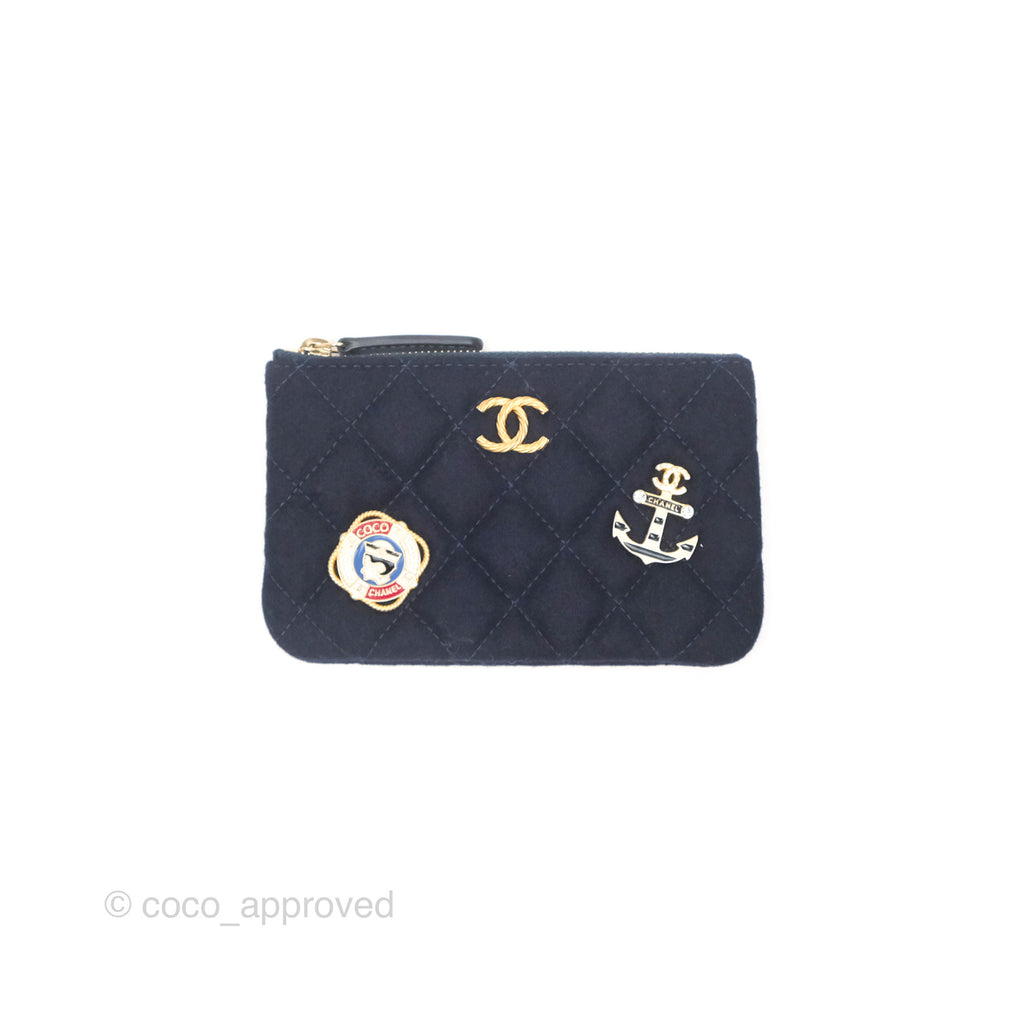 Chanel Coco Cruise Charms Mini O Case Navy Jersey