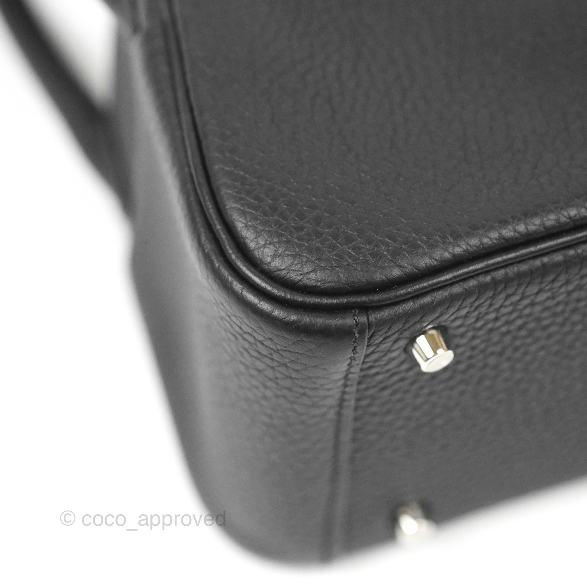 A BLACK CLÉMENCE LEATHER MINI LINDY 19 WITH PALLADIUM HARDWARE