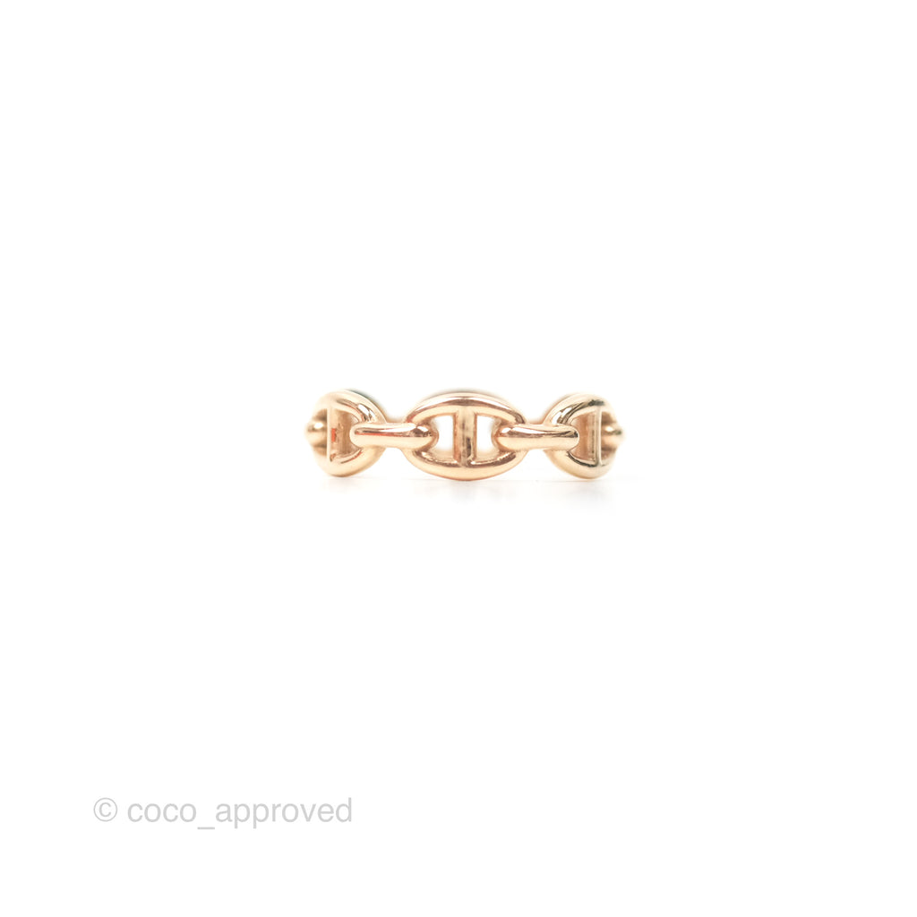 Hermès Chaine d'Ancre Enchainee Band Ring PM Rose Gold 55