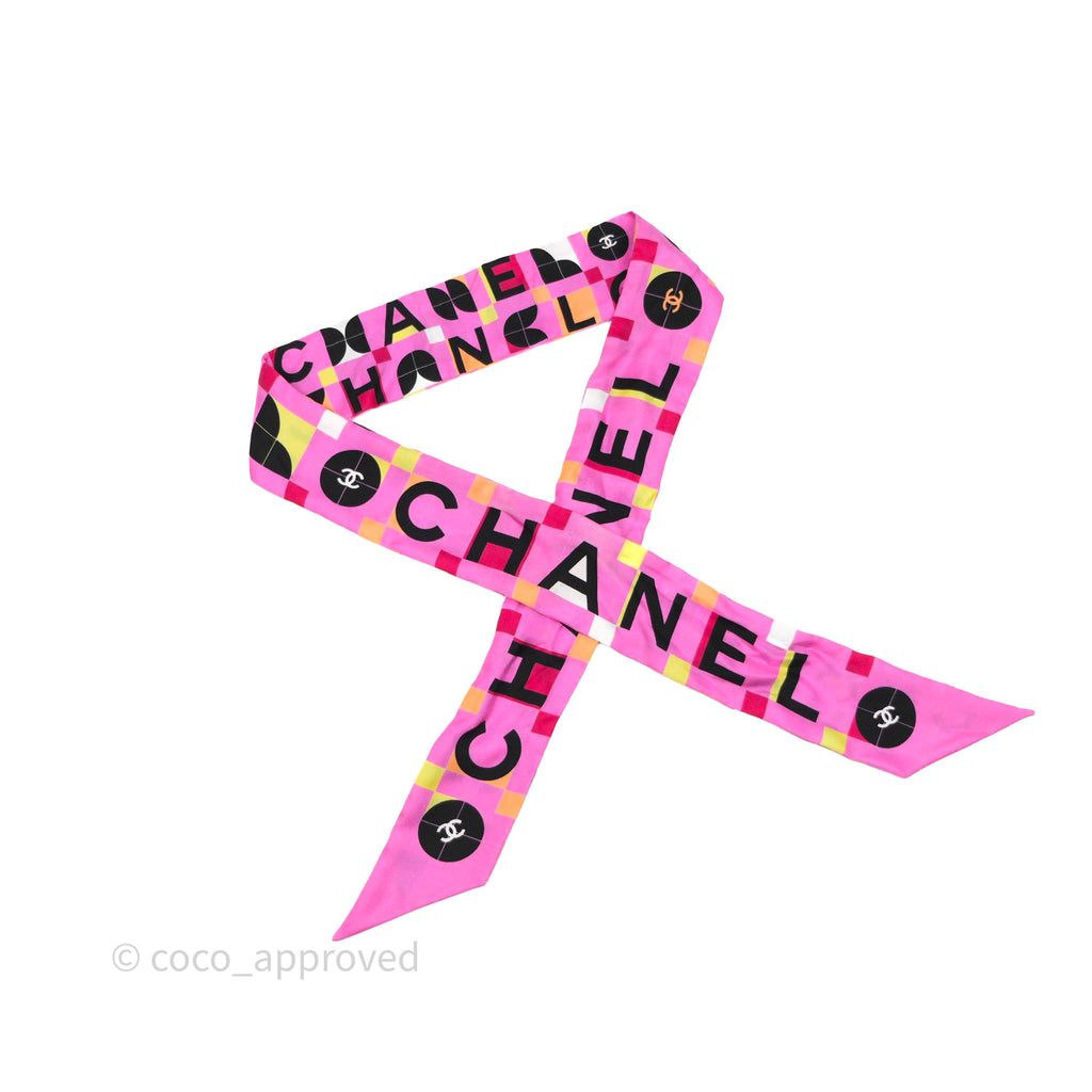 Chanel CC Silk Twilly Pink