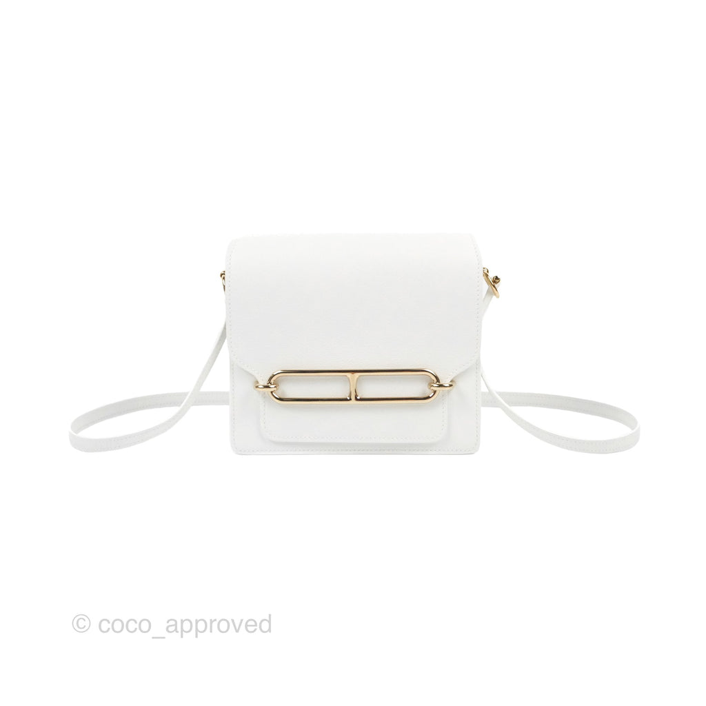 Hermès Roulis Mini 18 New White Evercolor Permabrass Hardware