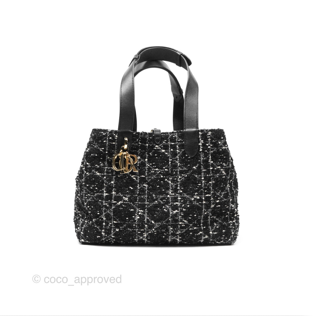Christian Dior Medium Dior Toujours Black Cannage Tweed