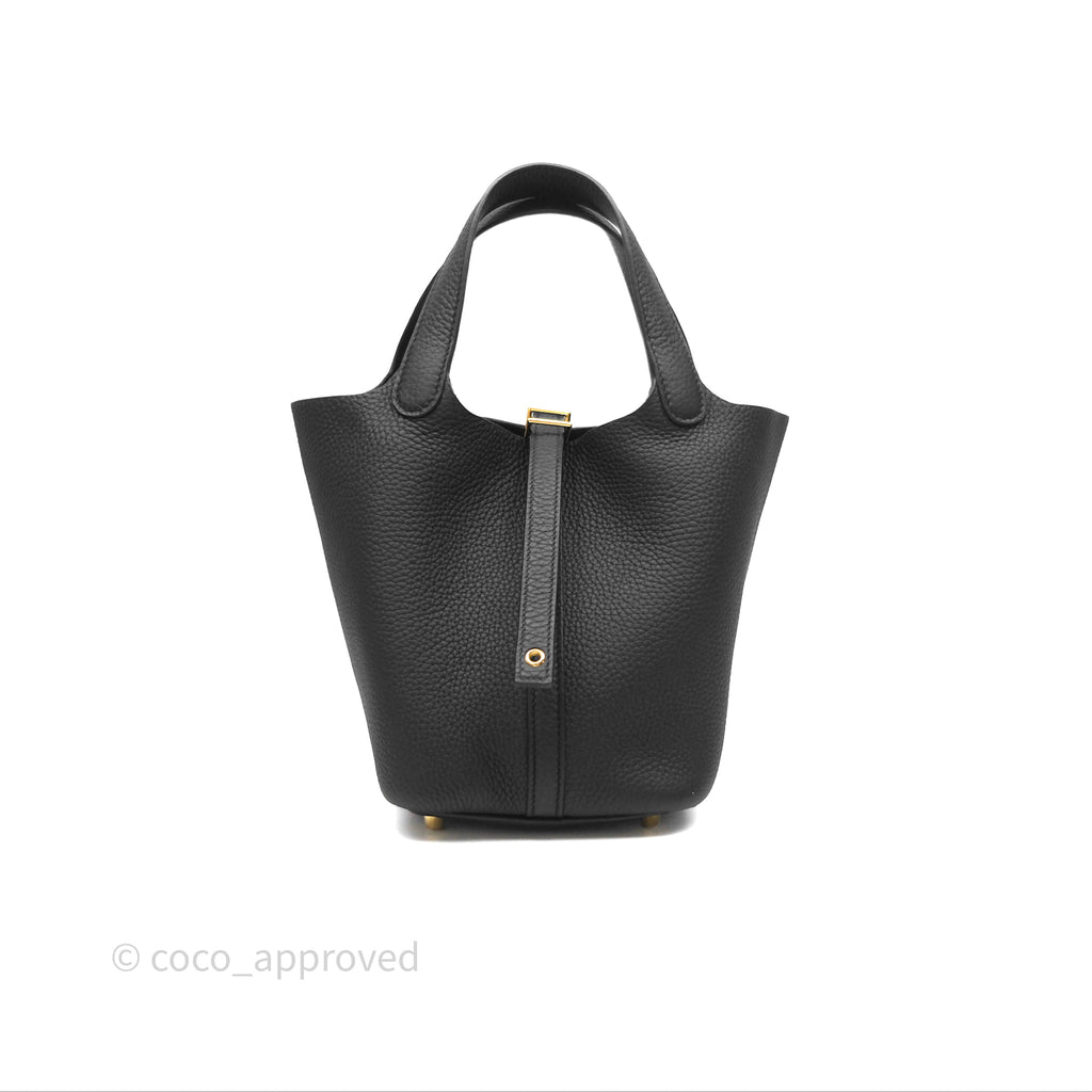 Hermès Picotin Lock 18 Black Noir 89 Taurillon Clemence Gold Hardware
