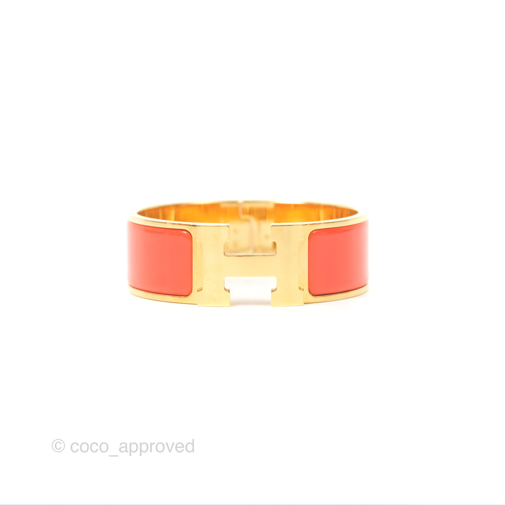 Hermès Clic Clac H Bracelet Orange Fruité Rose Gold PM