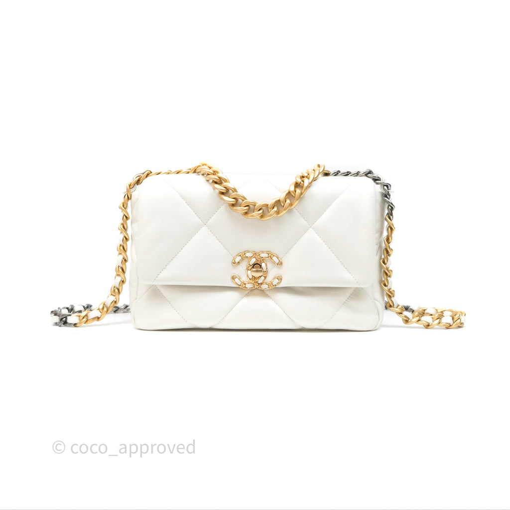 Chanel 19 Small White Mixed Hardware