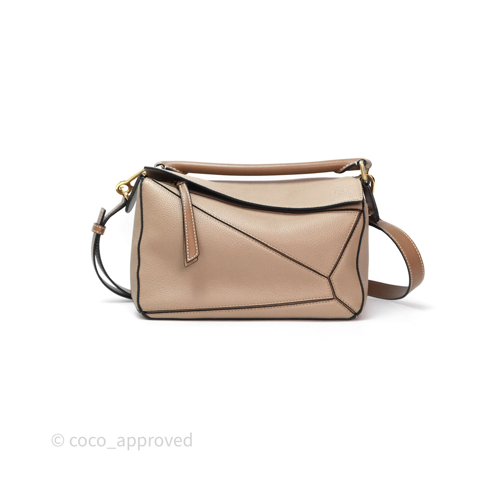 Loewe Small Puzzle Bag Sand Mink Grained Calfskin