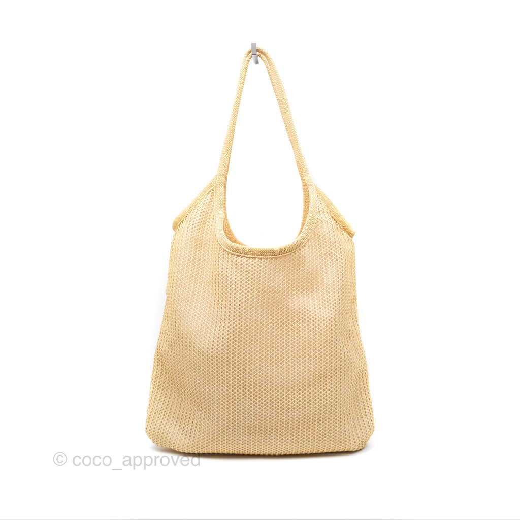 Miu Miu Woven Fabric Tote Bag Natural