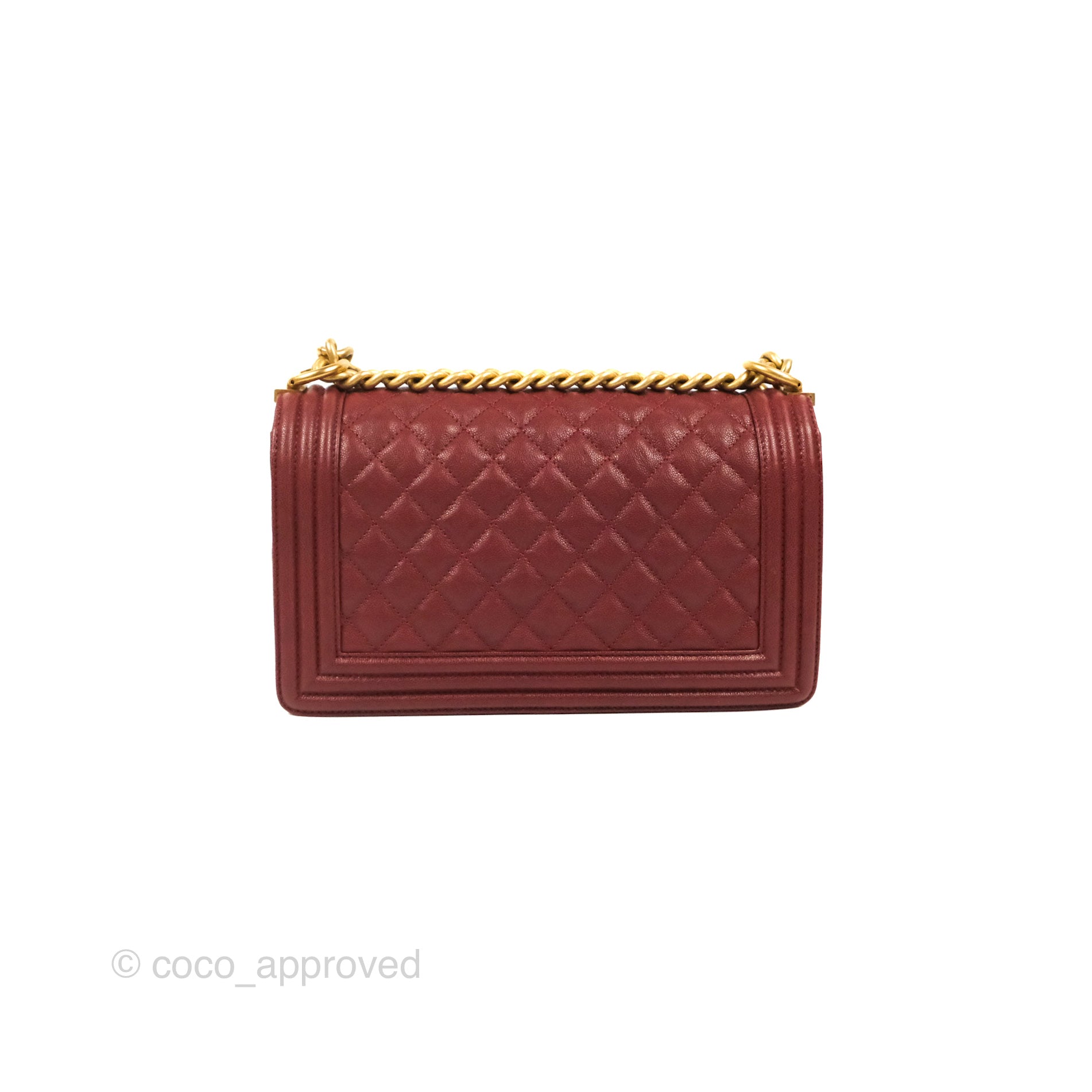 Chanel Burgundy Chevron Caviar and Leather Medium Boy Flap Bag