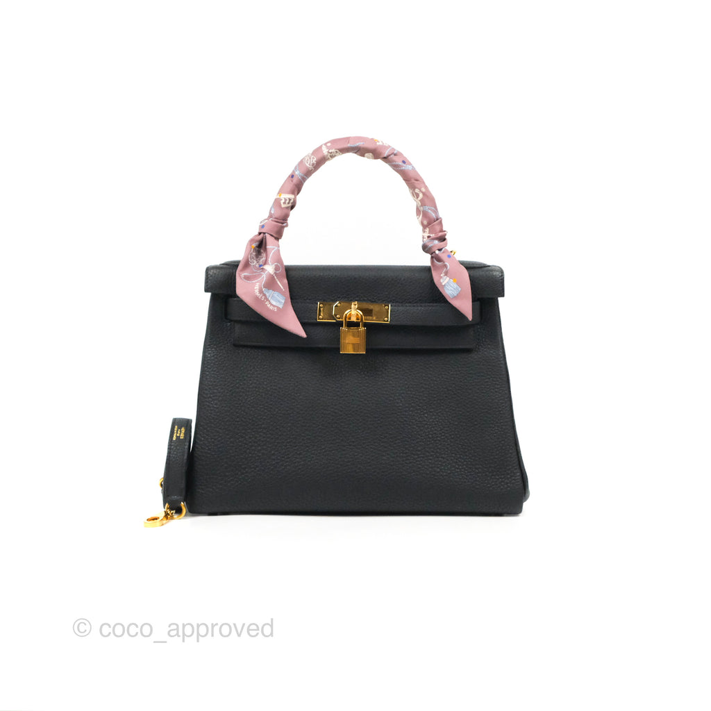 - DM/Email To Purchase - Hermès Retourne Kelly 28 Black Togo Gold Hardware