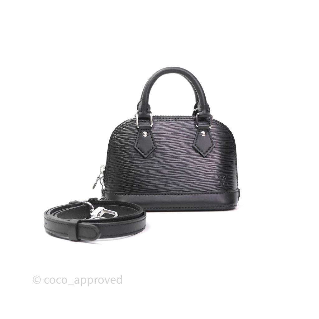 Louis Vuitton Alma Nano Black Silver Hardware