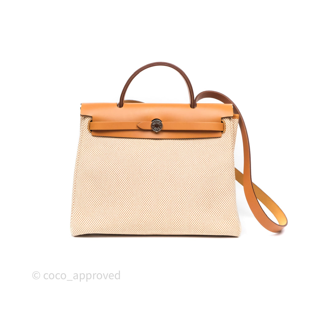 Hermès Herbag Zip 31 Ecru/Beige/Natural Canvas Palladium Hardware