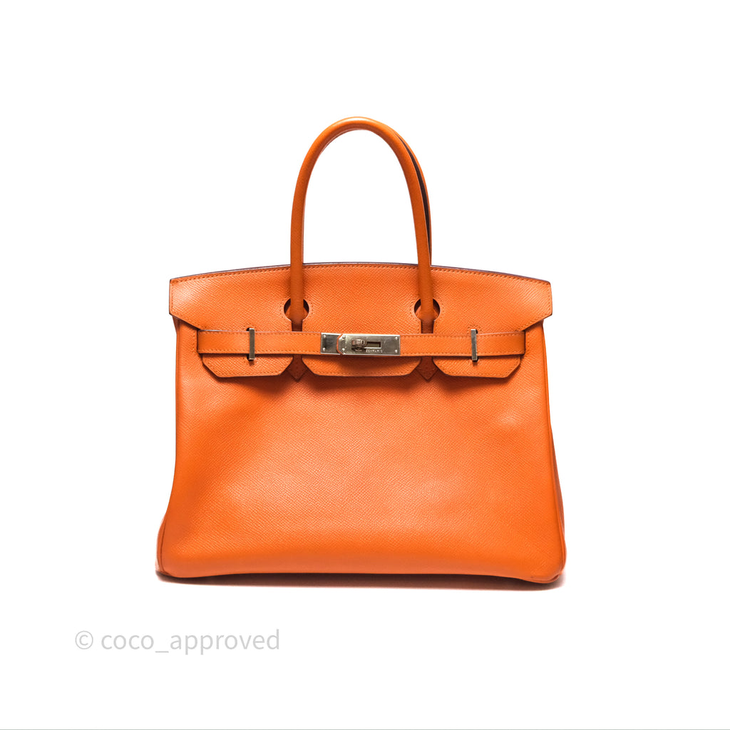 Hermès Birkin 30 Retourne Orange Epsom Palladium Hardware