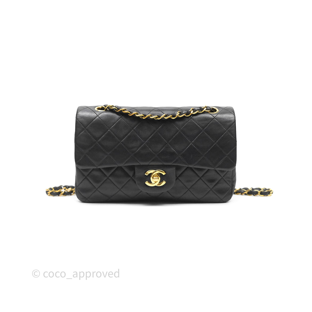 Chanel Classic Vintage Small Flap Black Lambskin 24K Gold Hardware