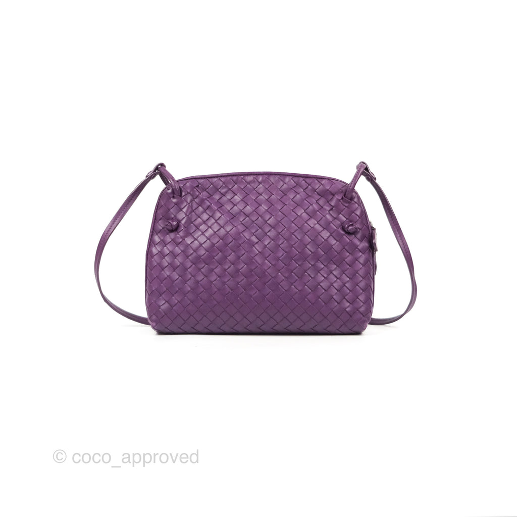Bottega Veneta Crossbody Bag Intrecciato Leather Purple