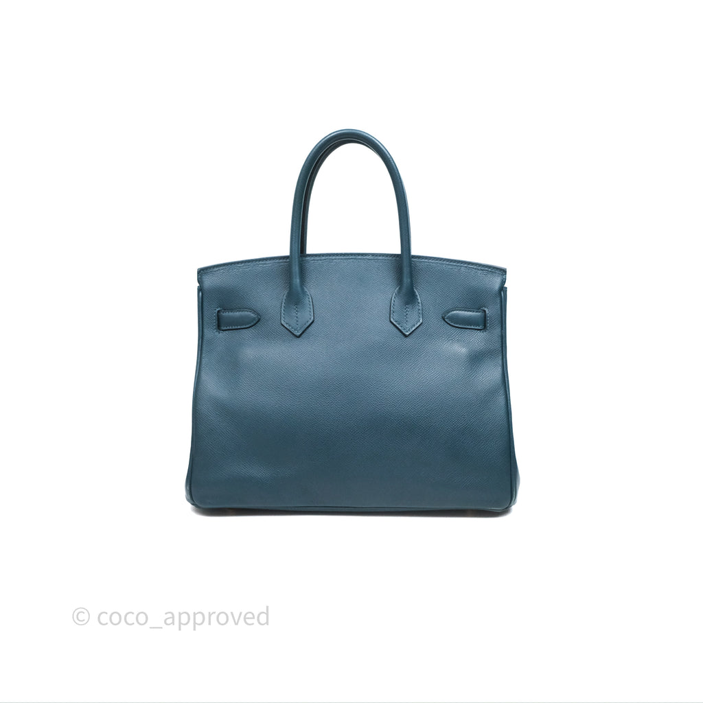 Hermès Birkin 30 Retourne Bleu de Prusse 7P Epsom Gold Hardware