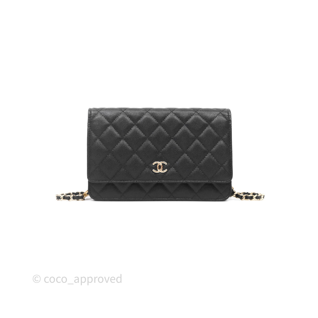 Chanel Quilted WOC with Charms Black Caviar Gold Hardware