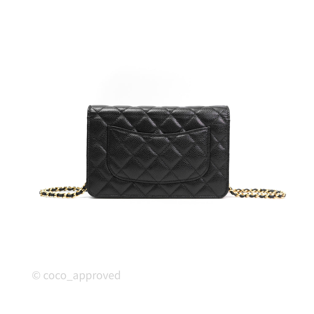 Chanel Quilted WOC Black Caviar Gold Hardware