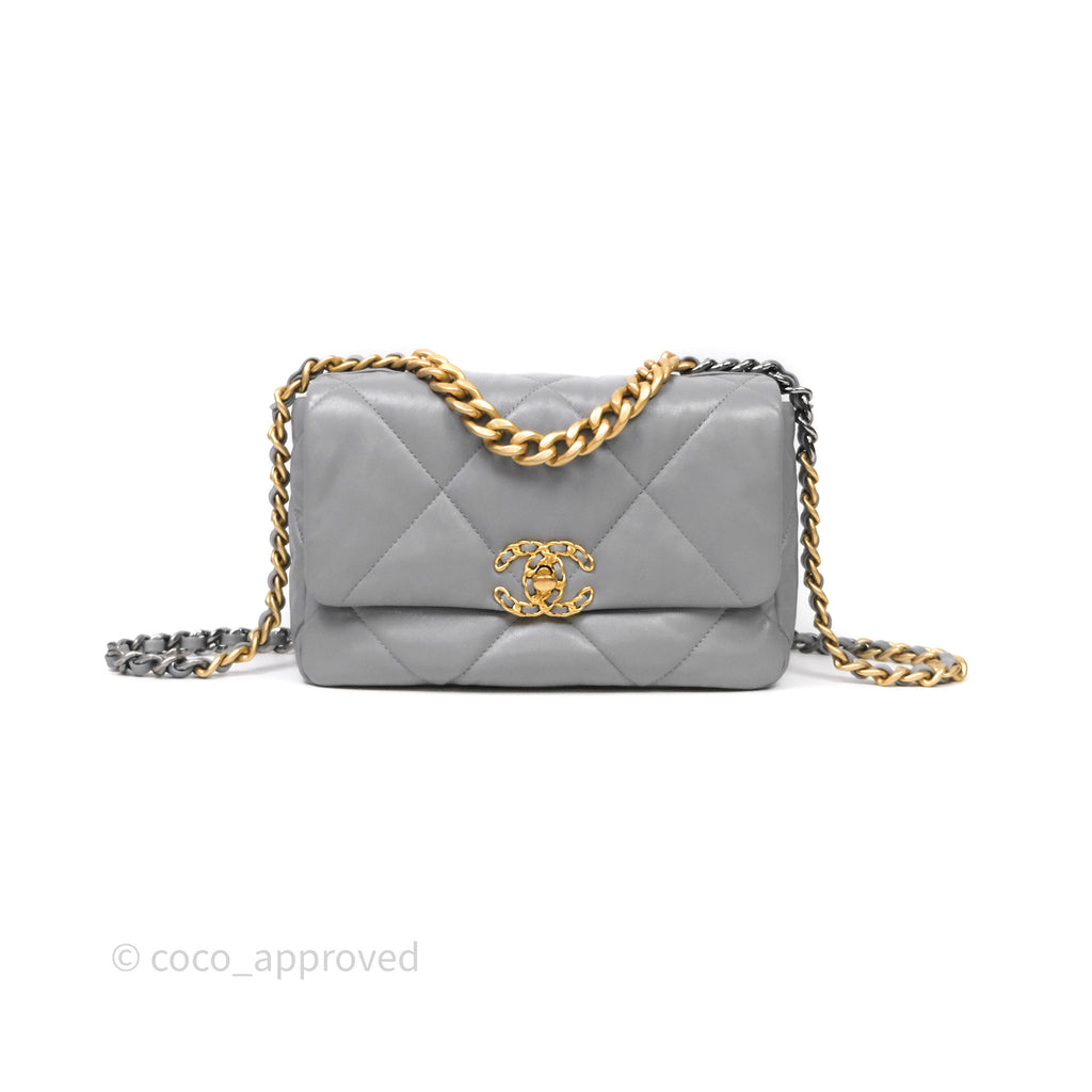 Chanel 19 Small Grey Mixed Hardware