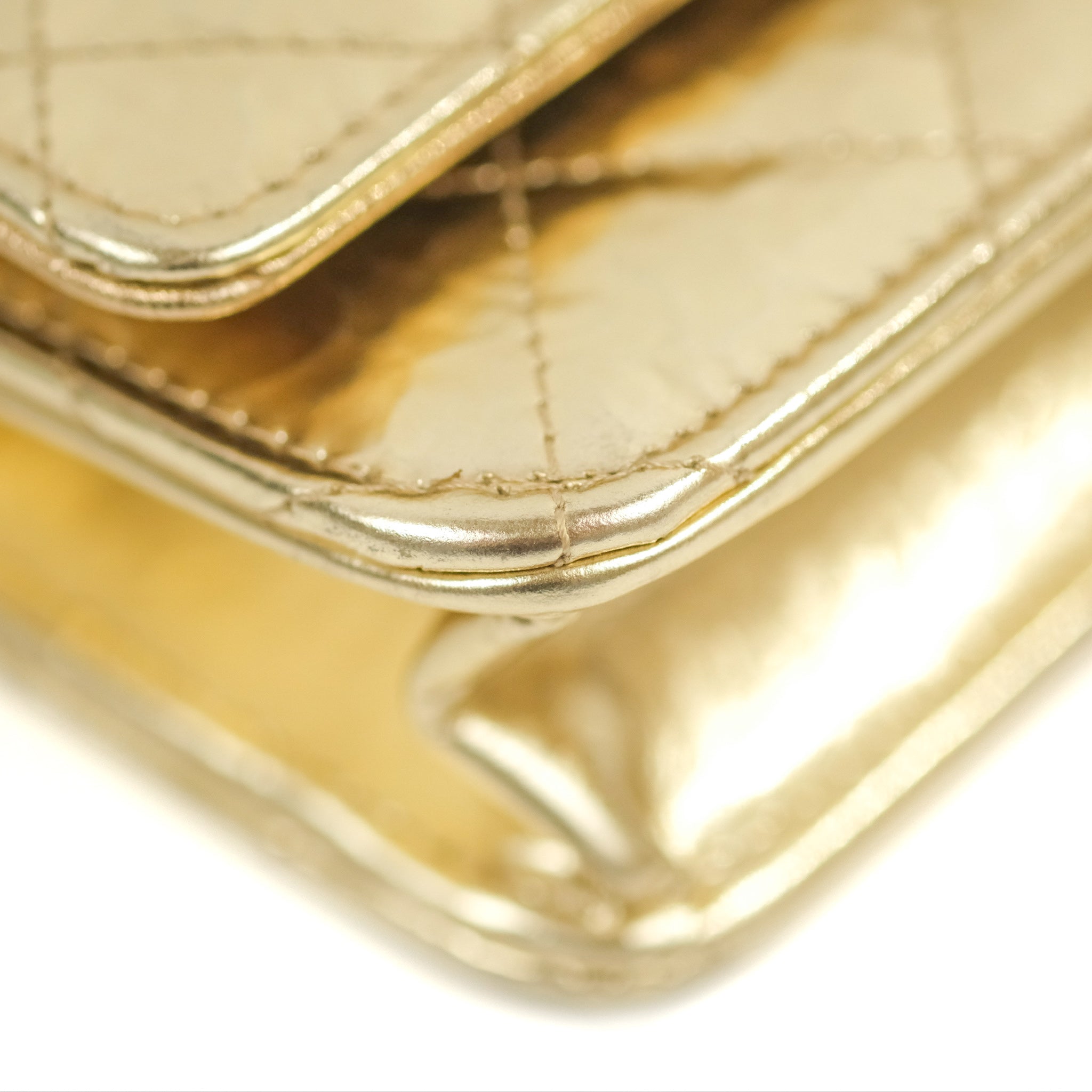 Chanel Metallic Gold Lambskin Classic Wallet-On-Chain (WOC
