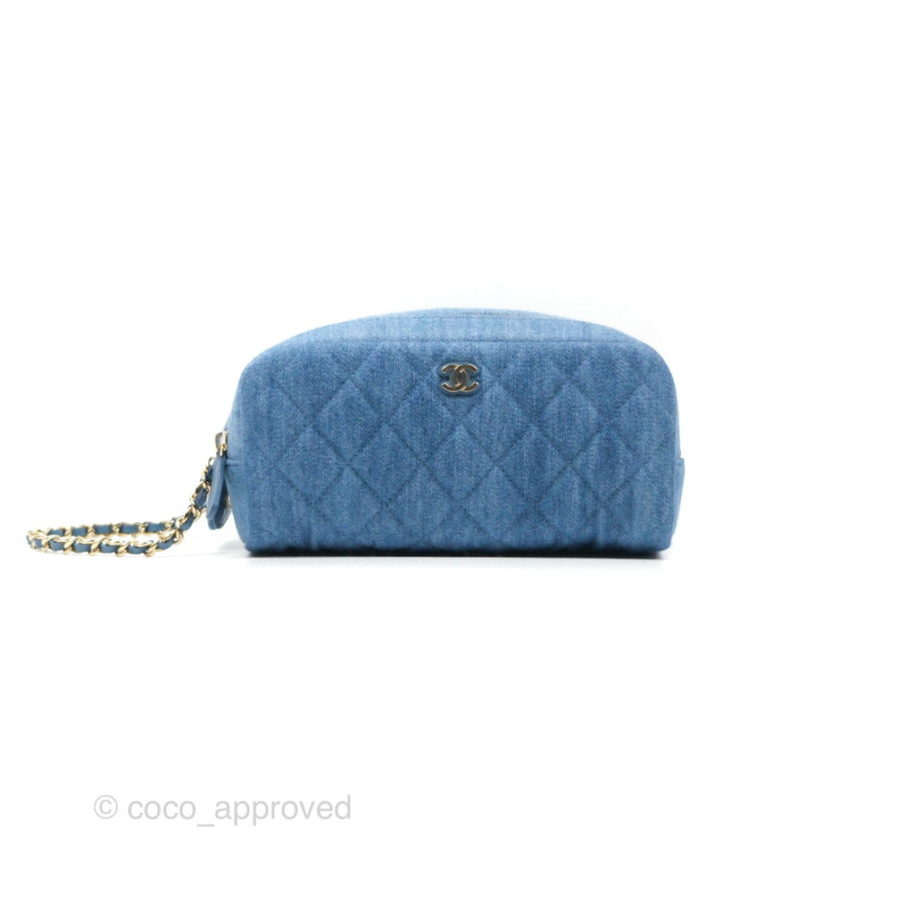 Chanel Cruise Pouch Cosmetic Bag Denim