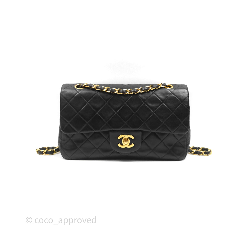 Chanel Classic Vintage Small Flap Black Lambskin 24K Gold Hardware