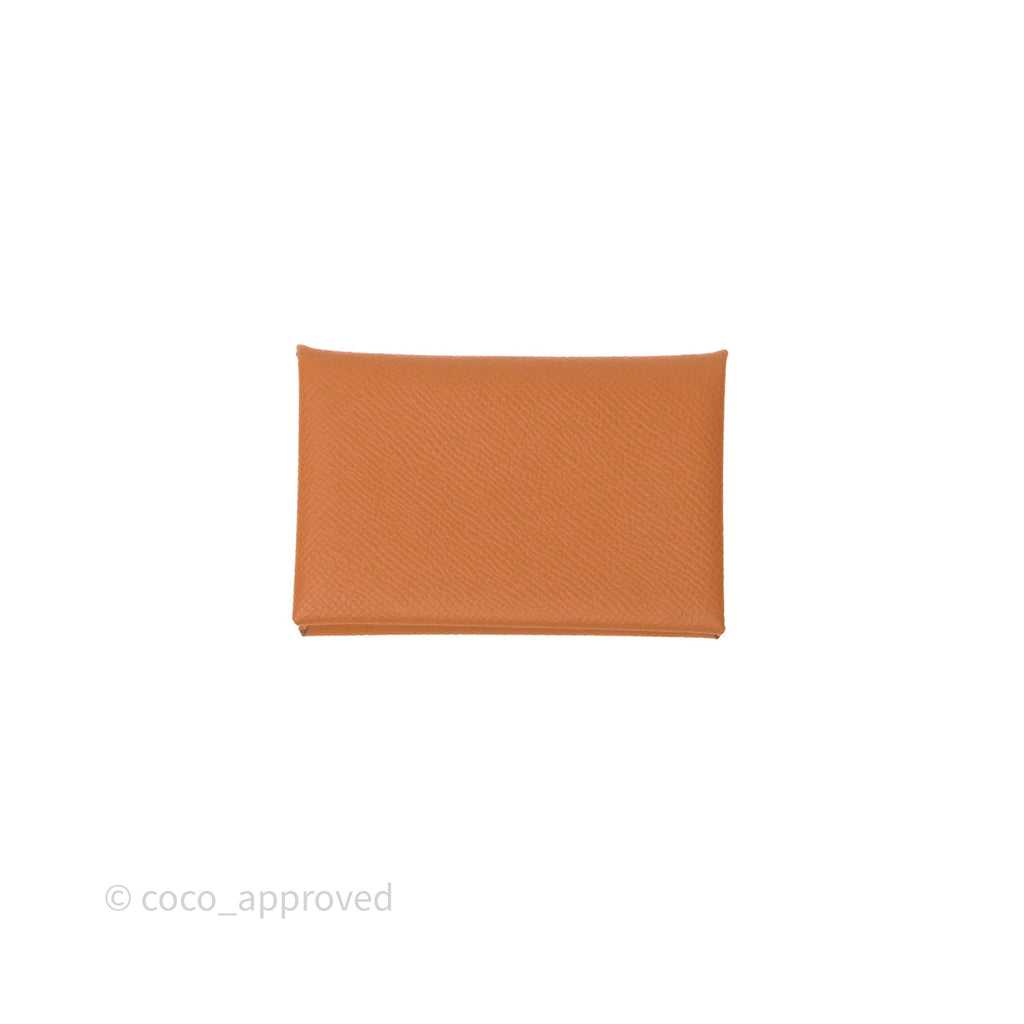 Hermès Calvi Card Holder Gold Epsom