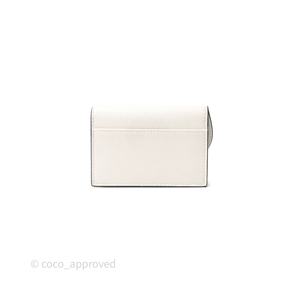 Christian Dior Saddle Bloom Card Holder Latte Goatskin