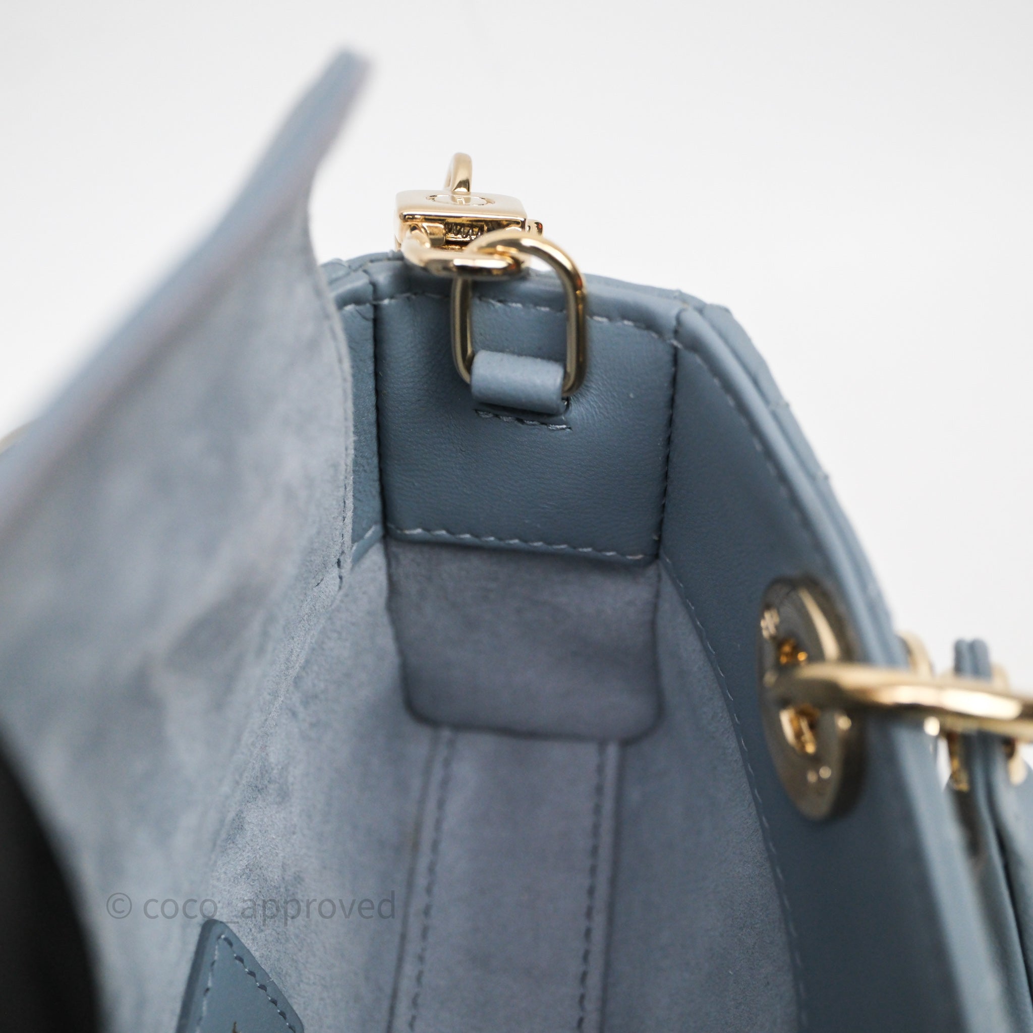 Christian Dior Micro Lady D-Joy Bag Blue Cannage Lambskin Light