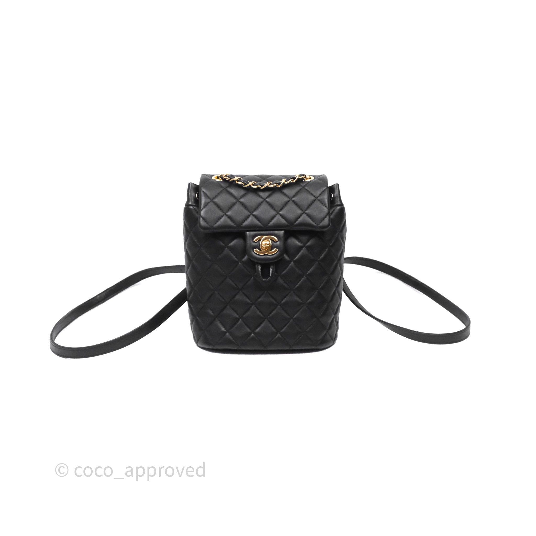 chanel mini urban spirit backpack White Caviar Gold Hardware 23S Coco Approved Studio tone hardware Chanel Urban Spirit Backpack Black